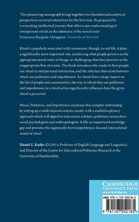 Produktbild: Politeness, Impoliteness and Ritual