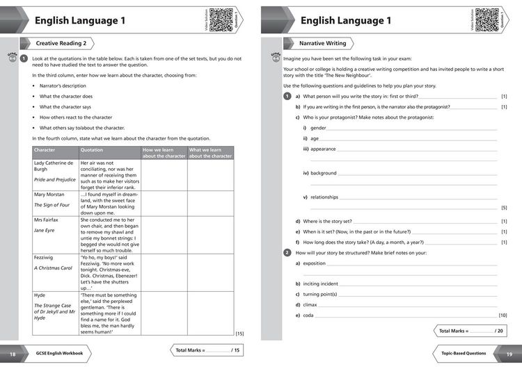 Produktbild: AQA GCSE 9-1 English Language and Literature Workbook