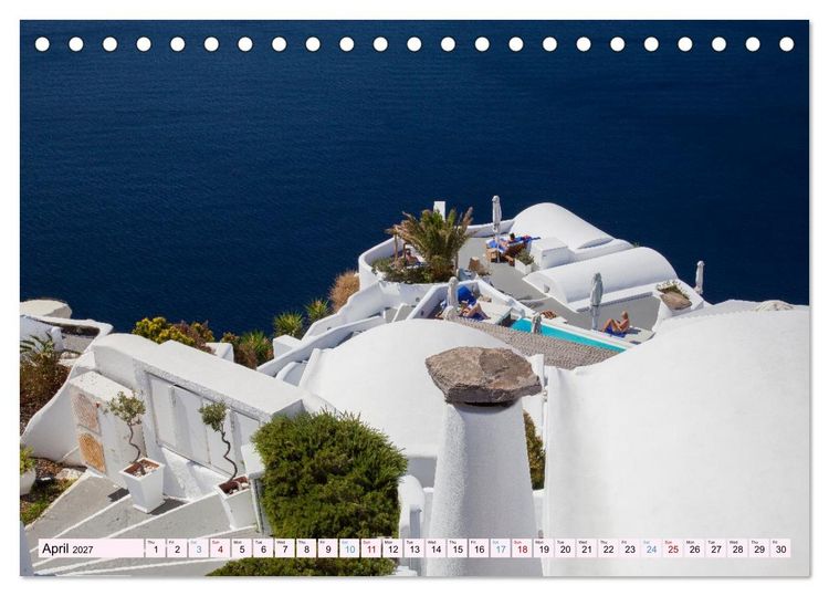 Produktbild: Santorini Island in the Light of the Aegean (Desk Calendar 2027 DIN A5 landscape), CALVENDO 12 Month DeskCalendar