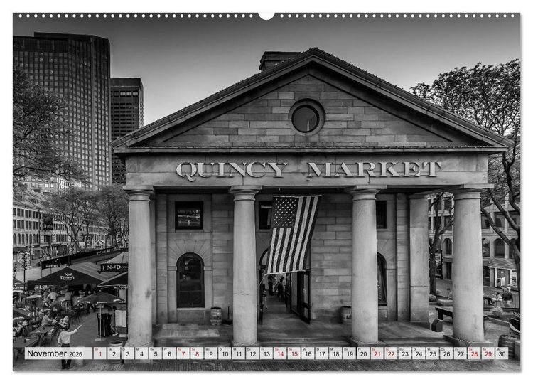 Produktbild: BOSTON Monochrome Stadtansichten (hochwertiger Premium Wandkalender 2026 DIN A2 quer), Kunstdruck in Hochglanz