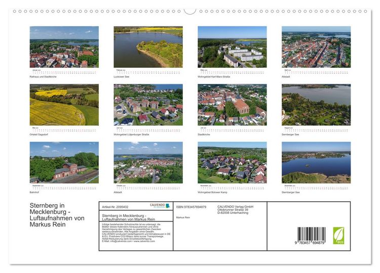 Produktbild: Sternberg in Mecklenburg - Luftaufnahmen von Markus Rein (hochwertiger Premium Wandkalender 2026 DIN A2 quer), Kunstdruck in Hochglanz