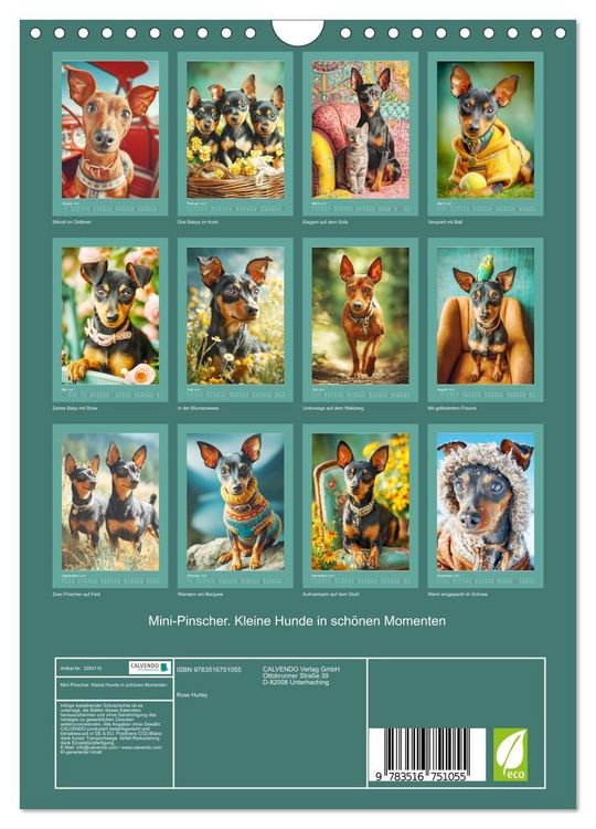 Produktbild: Mini-Pinscher. Kleine Hunde in sch&ouml;nen Momenten (Wandkalender 2027 DIN A4 hoch), CALVENDO Monatskalender
