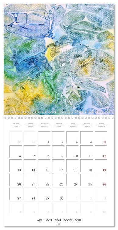 Produktbild: Emerald Waves - Watercolour experiments in green and blue (Wall Calendar 2026 12 &times; 12 Inch) CALVENDO 12 Month Wall Calendar