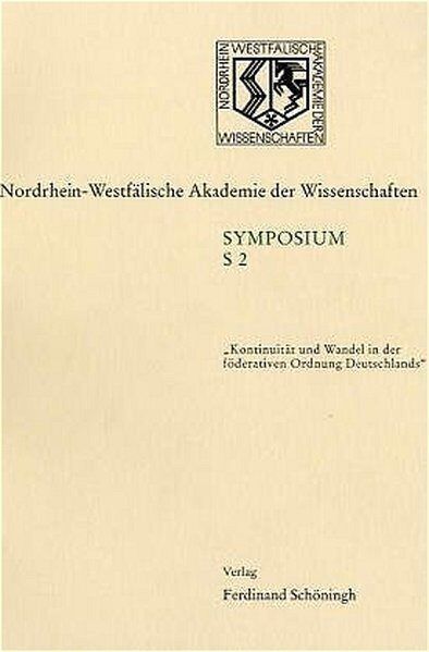 Produktbild: Kontinuit&auml;t und Wandel in der f&ouml;derativen Ordnung Deutschlands