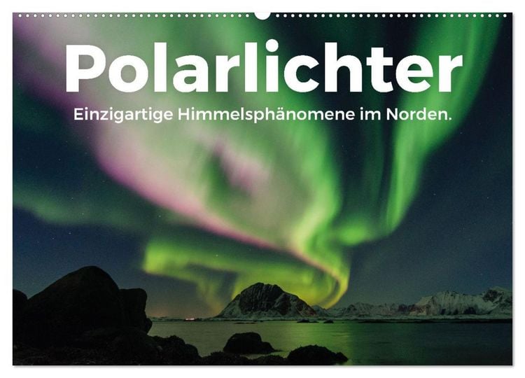 Produktbild: Polarlichter - Einzigartige Himmelsph&auml;nomene im Norden (Wandkalender 2026 DIN A2 quer), CALVENDO Monatskalender