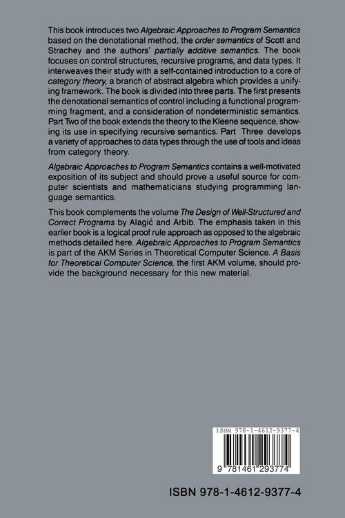 Produktbild: Algebraic Approaches to Program Semantics