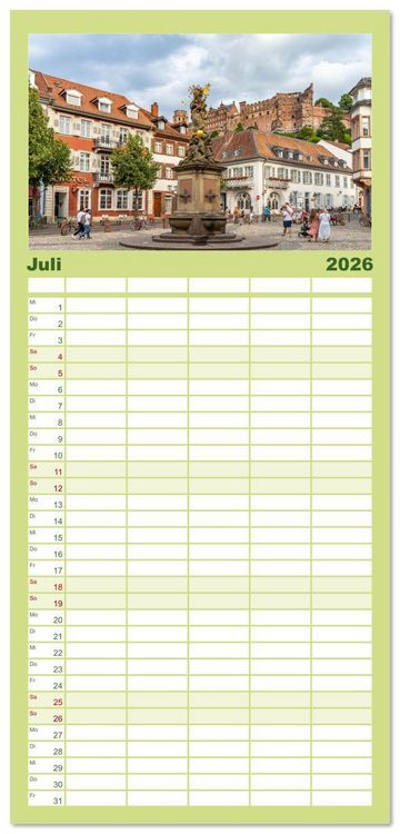 Produktbild: Familienplaner 2026 - Deutschlands sch&ouml;nste Altst&auml;dte - Baden-W&uuml;rttemberg mit 5 Spalten (Wandkalender, 21 x 45 cm) CALVENDO