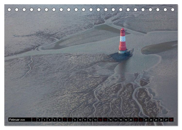 Produktbild: Das Wattenmeer von oben (Tischkalender 2026 DIN A5 quer), CALVENDO Monatskalender