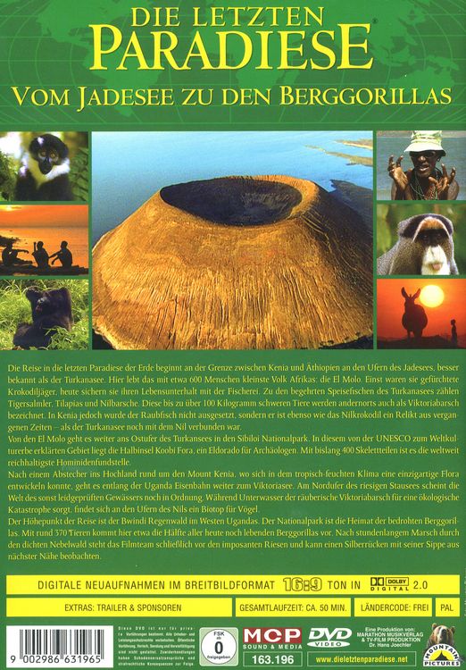 Produktbild: Die letzten Paradiese - Ostafrika: Vom Jadesee zu den Berggorillas