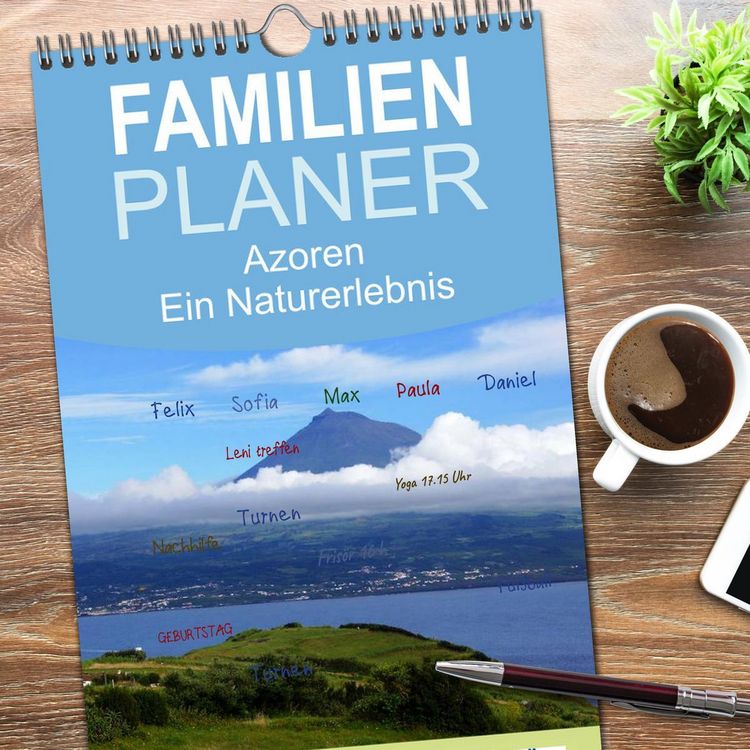 Produktbild: Familienplaner 2026 - Azoren - Ein Naturerlebnis mit 5 Spalten (Wandkalender, 21 x 45 cm) CALVENDO