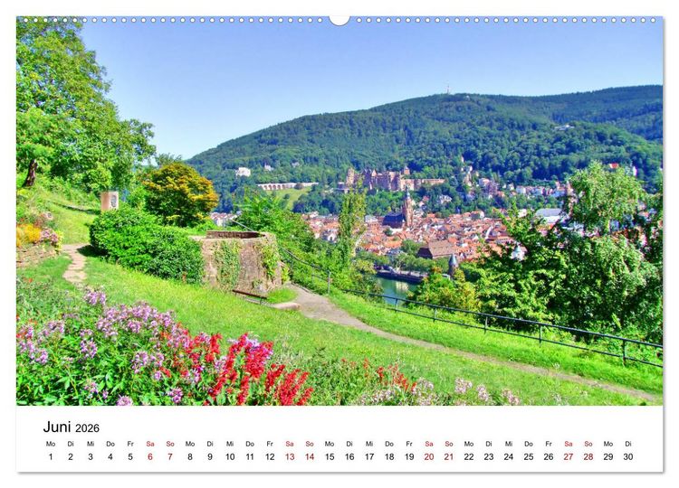 Produktbild: Heidelberg - Heiligenberg und Philosophenweg (hochwertiger Premium Wandkalender 2026 DIN A2 quer), Kunstdruck in Hochglanz