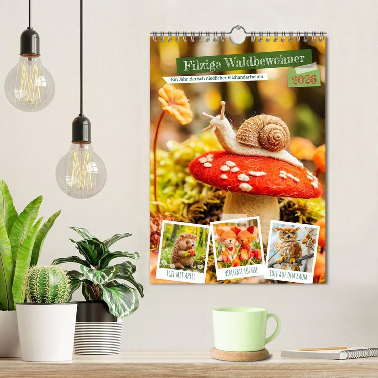 Produktbild: Filzige Waldbewohner - Ein Jahr tierisch niedlicher Filzhandarbeiten (Wandkalender 2026 DIN A4 hoch), CALVENDO Monatskalender