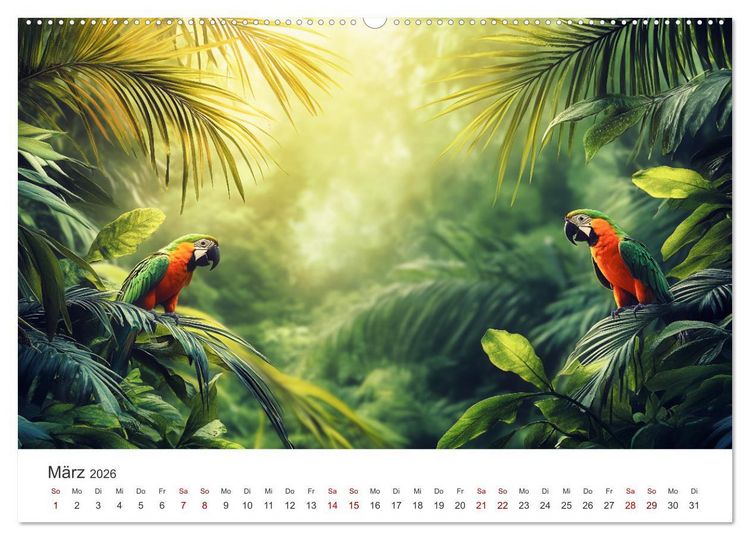 Produktbild: Die Seele des Dschungels - Eine Reise in tropische Wildnis (Wandkalender 2026 DIN A2 quer), CALVENDO Monatskalender