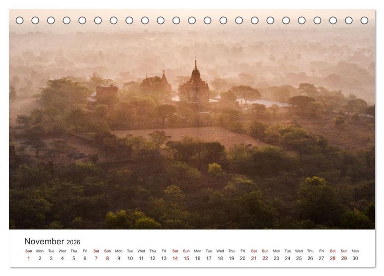 Produktbild: Bagan - Pagodas in the forest (Desk Calendar 2026 DIN A5 landscape), CALVENDO 12 Month DeskCalendar