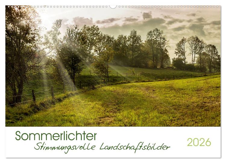 Produktbild: Sommerlichter - Stimmungsvolle Landschaftsbilder (Wandkalender 2026 DIN A2 quer), CALVENDO Monatskalender
