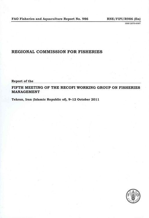 Produktbild: Report of the Fifth Meeting of the Regional Commission for