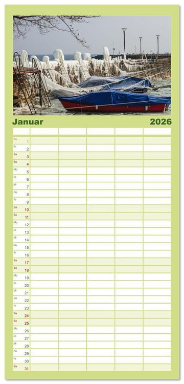 Produktbild: Familienplaner 2026 - Kanton Thurgau mit 5 Spalten (Wandkalender, 21 x 45 cm) CALVENDO