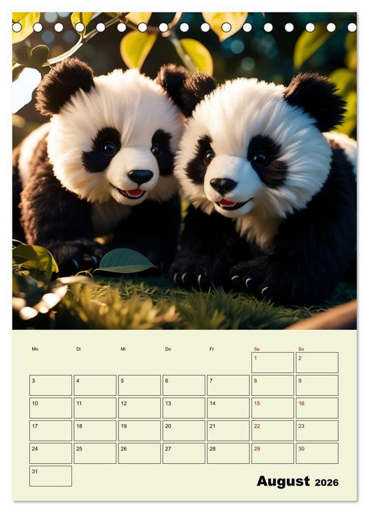 Produktbild: Ein pandastarkes Jahr - Flauschige Pandab&auml;ren zum Verlieben (Tischkalender 2026 DIN A5 hoch), CALVENDO Monatskalender