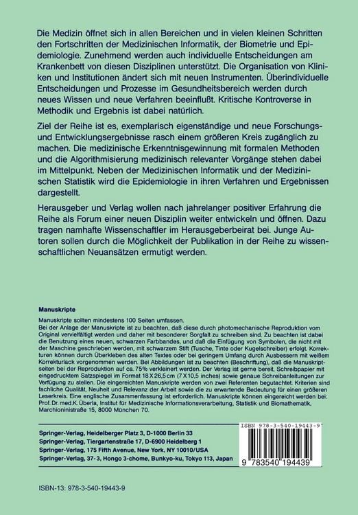 Produktbild: Medizinische Informationsverarbeitung und Epidemiologie im Dienste der Gesundheit