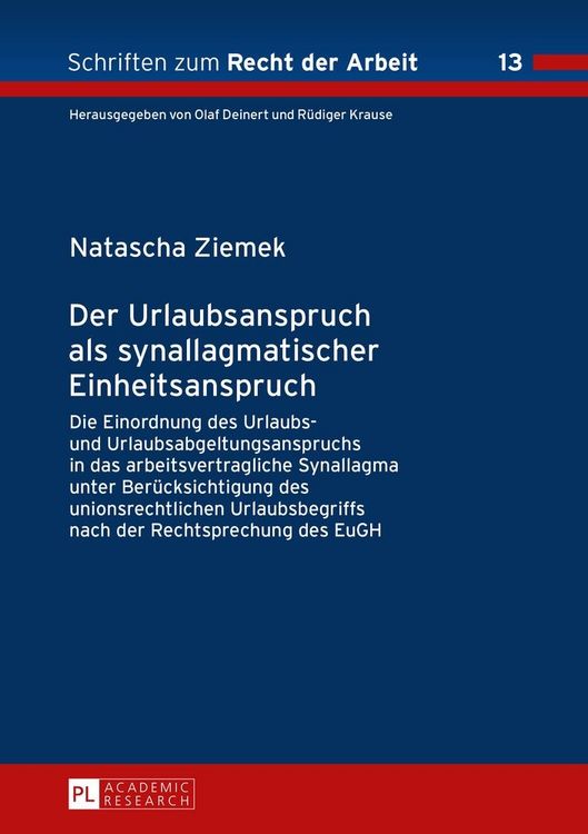 Produktbild: Der Urlaubsanspruch als synallagmatischer Einheitsanspruch