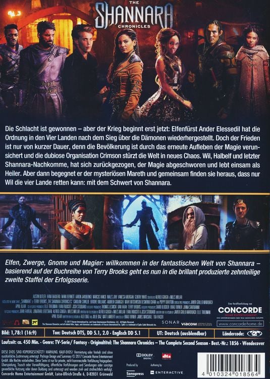Produktbild: The Shannara Chronicles - Die komplette 2.Staffel [3 DVDs]