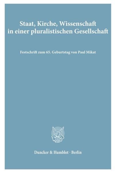 Produktbild: Staat, Kirche, Wissenschaft in einer pluralistischen Gesellschaft.