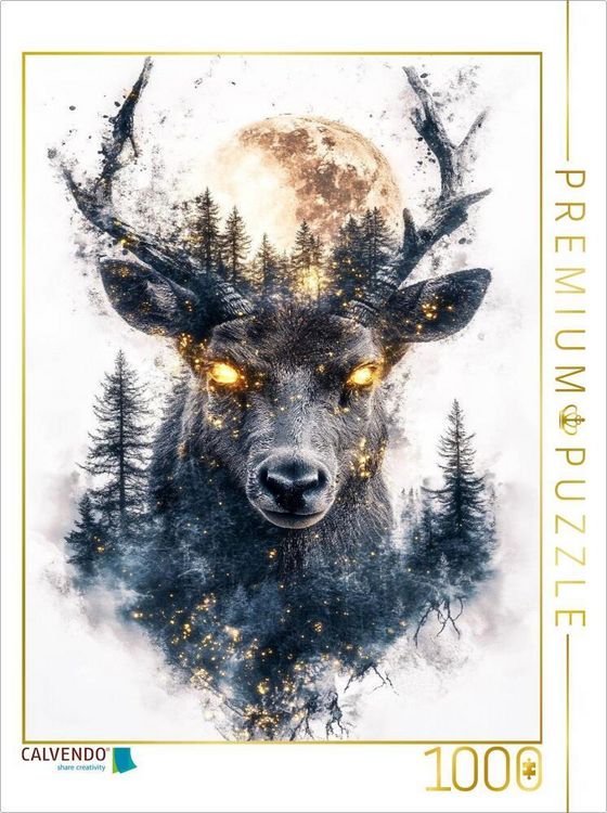Produktbild: CALVENDO Puzzle Hirsch | 1000 Teile Lege-Gr&ouml;&szlig;e 64x48cm Foto-Puzzle f&uuml;r gl&uuml;ckliche Stunden
