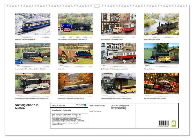 Produktbild: Nostalgiebahn in Austria (Wandkalender 2027 DIN A2 quer), CALVENDO Monatskalender
