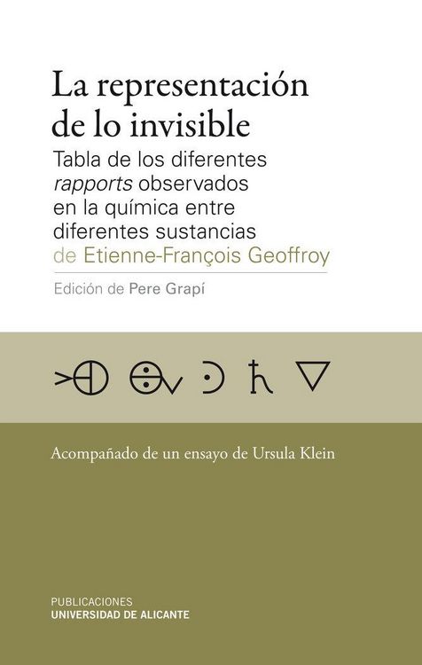 Produktbild: La representaci&oacute;n de lo invisible : tabla de los diferentes rapports observados en la qu&iacute;mica entre diferentes sustancias