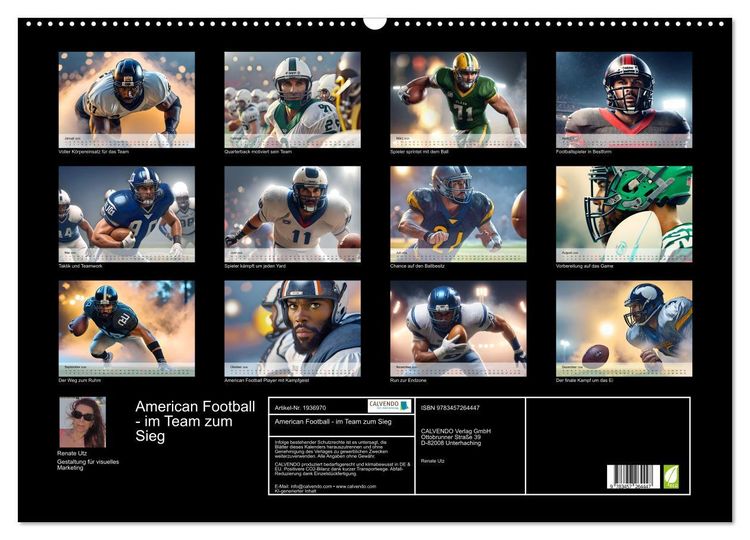 Produktbild: American Football - im Team zum Sieg (Wandkalender 2026 DIN A2 quer), CALVENDO Monatskalender