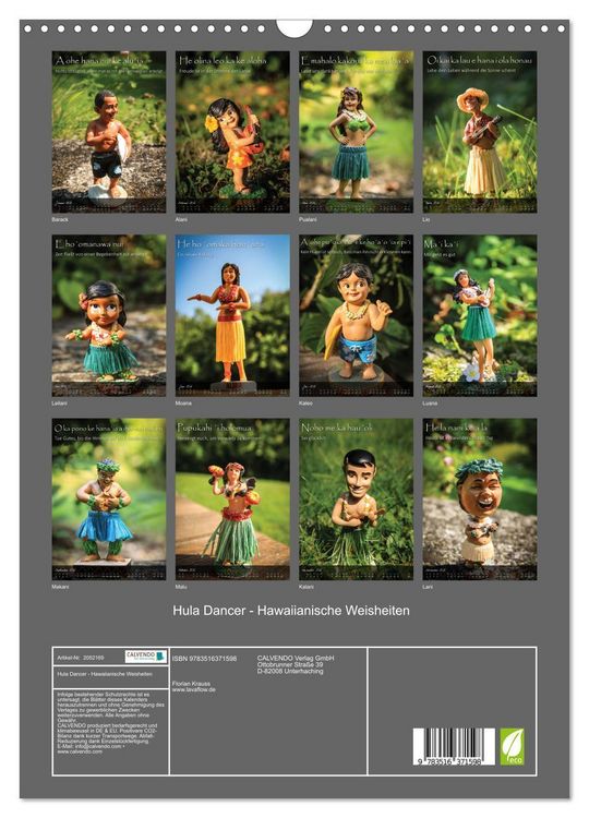 Produktbild: Hula Dancer - Hawaiianische Weisheiten (Wandkalender 2026 DIN A3 hoch), CALVENDO Monatskalender