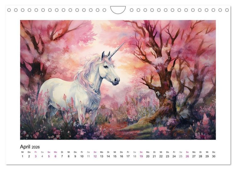 Produktbild: Geliebte Einh&ouml;rner (Wandkalender 2026 DIN A4 quer), CALVENDO Monatskalender