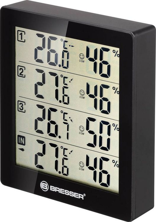 Produktbild: Bresser Optik Quadro Thermo-/Hygrometer Schwarz 7000020CM3000