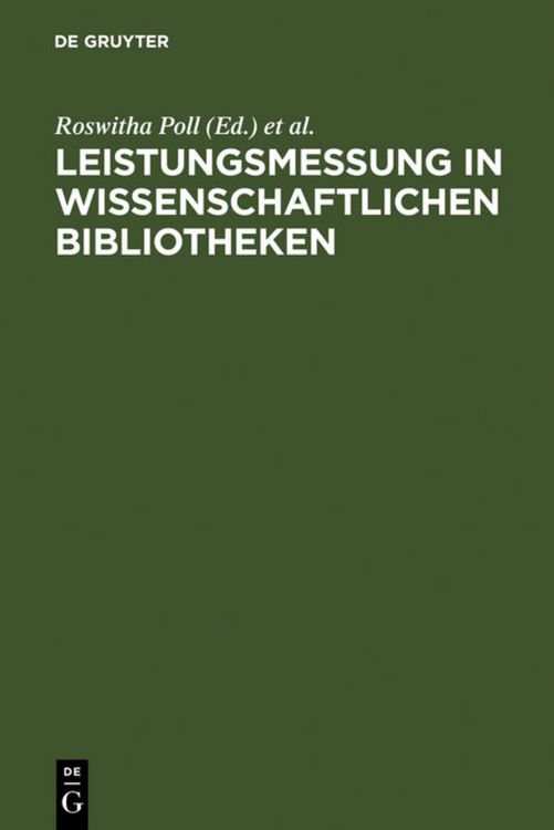 Produktbild: Leistungsmessung in wissenschaftlichen Bibliotheken