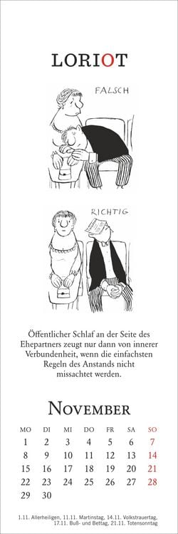 Produktbild: Loriot Lesezeichen & Kalender 2027