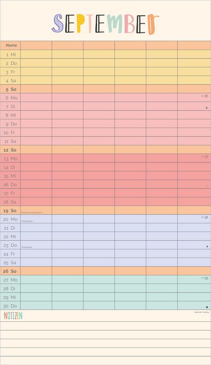 Produktbild: Familienplaner Unser buntes Jahr 2027