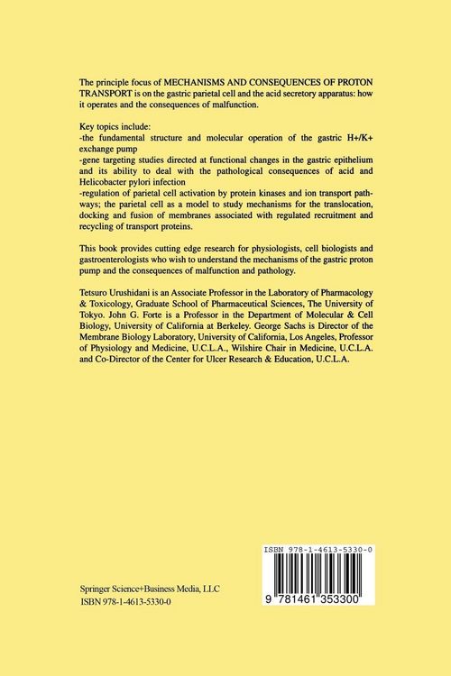 Produktbild: Mechanisms and Consequences of Proton Transport