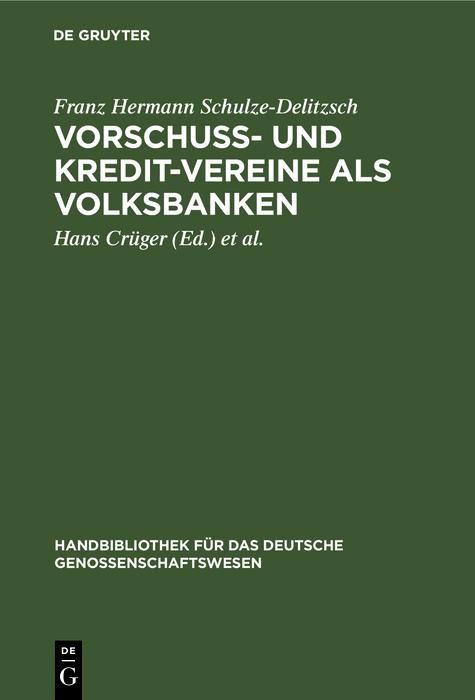 Produktbild: Vorschuss- und Kredit-Vereine als Volksbanken