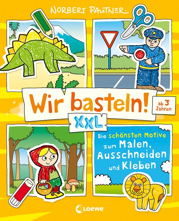 Produktbild: Wir basteln! XXL - Die schönsten Motive zum Malen, Ausschneiden und Kleben (gelb)