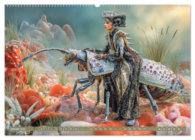 Produktbild: Insektenplanet - Surrealer Science-Fiction (Wandkalender 2026 DIN A2 quer), CALVENDO Monatskalender