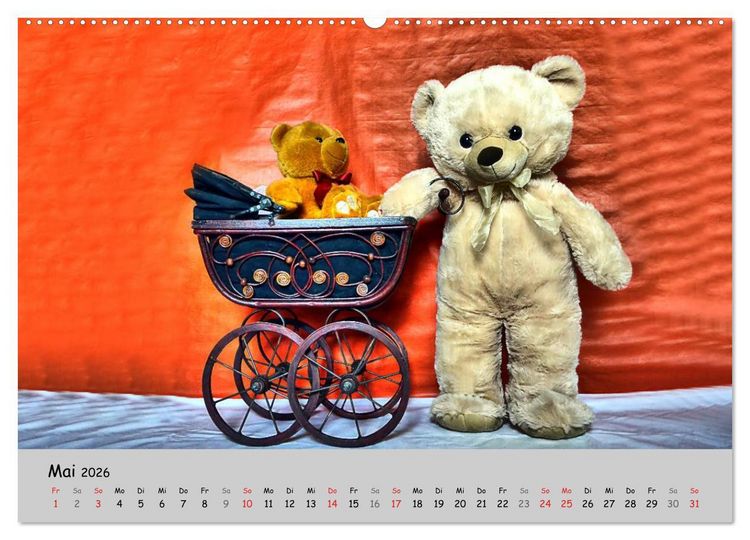 Produktbild: TEDDYB&Auml;R, OH TEDDYB&Auml;R... (hochwertiger Premium Wandkalender 2026 DIN A2 quer), Kunstdruck in Hochglanz