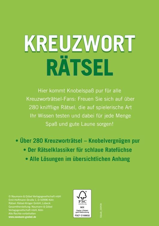 Produktbild: Kreuzwortr&auml;tsel &bull; Band 2 &Uuml;ber 280 R&auml;tsel f&uuml;r Erwachsene