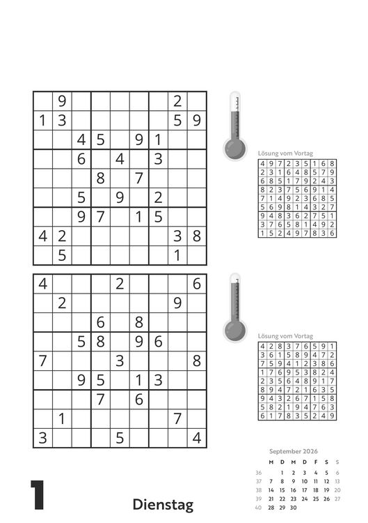 Produktbild: Das tägliche Sudoku 2026 - Tagesabreißkalender -14,8x21,0 - Rätselkalender - Knobelkalender