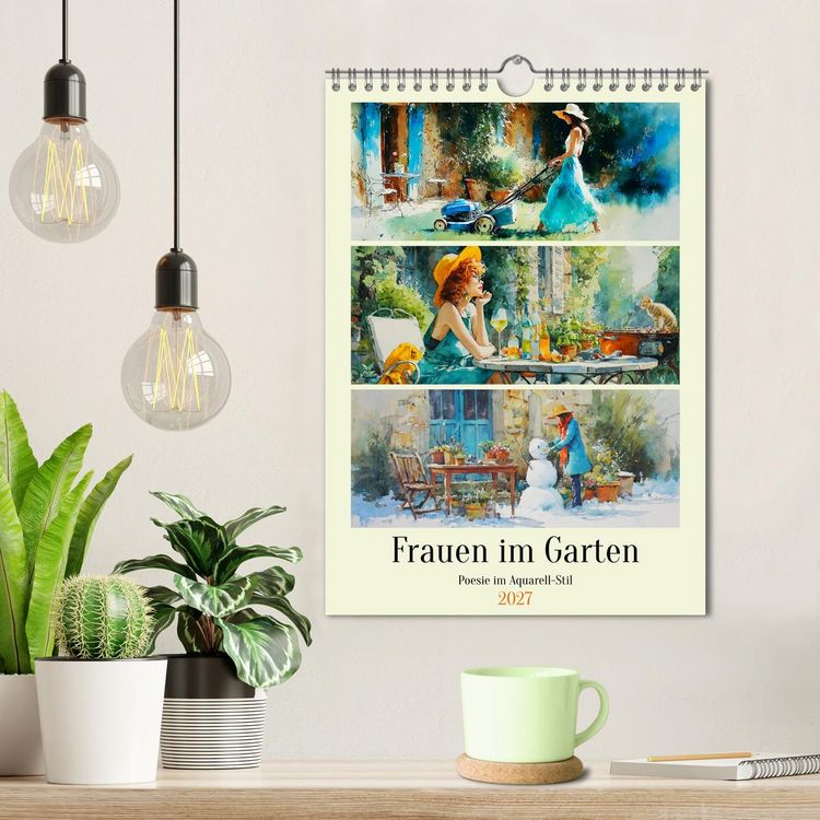 Produktbild: Frauen im Garten. Poesie im Aquarell-Stil (Wandkalender 2027 DIN A4 hoch), CALVENDO Monatskalender