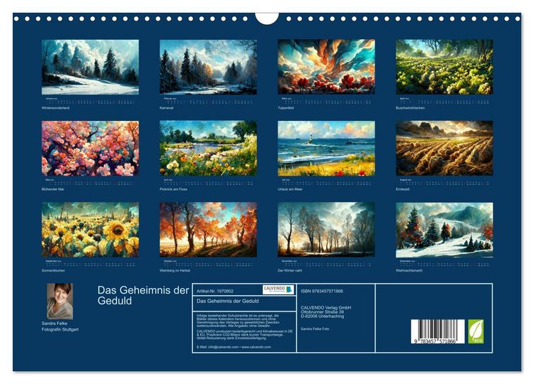 Produktbild: Das Geheimnis der Geduld (Wandkalender 2026 DIN A3 quer), CALVENDO Monatskalender