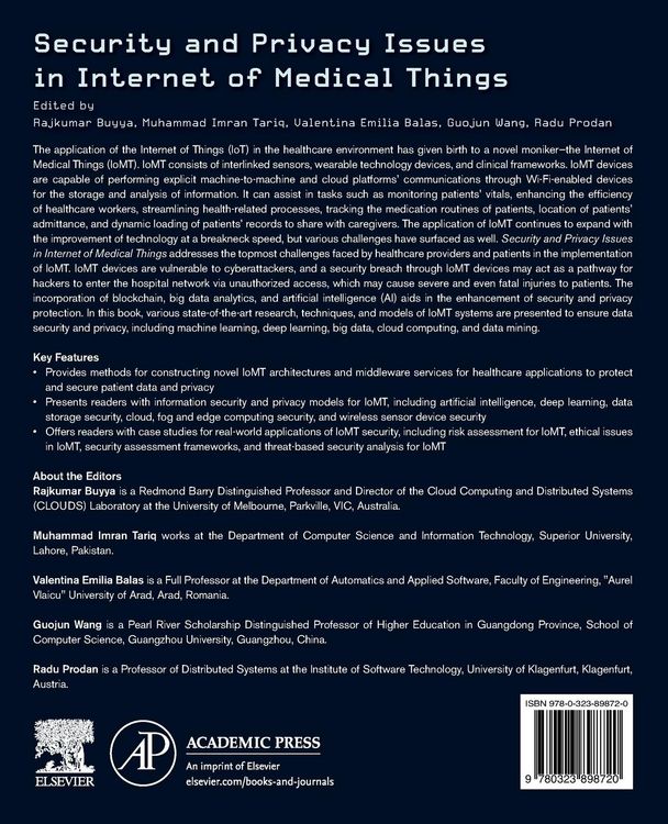 Produktbild: Security and Privacy Issues in Internet of Medical Things