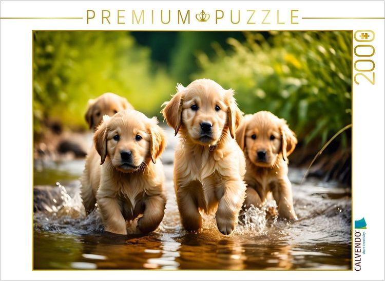 Produktbild: CALVENDO Puzzle Golden Retriever Welpen | 2000 Teile Lege-Gr&ouml;&szlig;e 90x67cm Foto-Puzzle f&uuml;r gl&uuml;ckliche Stunden