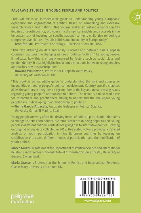 Produktbild: Youth and Politics in Times of Increasing Inequalities