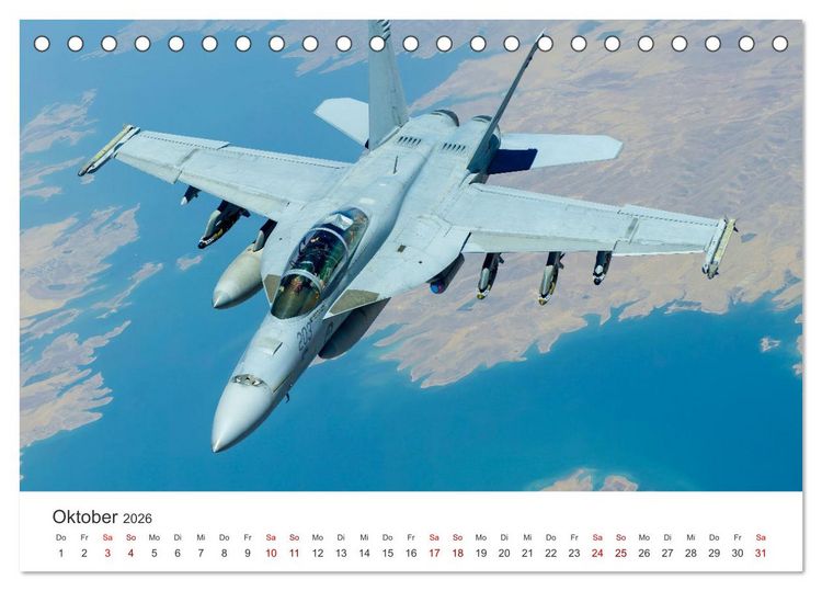 Produktbild: Kampfjets - D&uuml;senj&auml;ger-Kalender (Tischkalender 2026 DIN A5 quer), CALVENDO Monatskalender