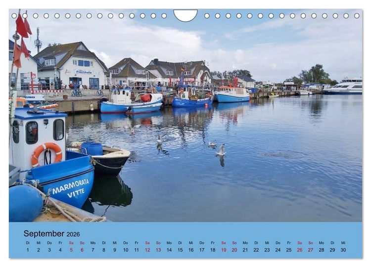 Produktbild: Ostsee von Heringsdorf bis Hiddensee (Wandkalender 2026 DIN A4 quer), CALVENDO Monatskalender